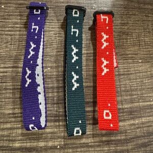 W.W.J.D bracelets 90s style- "what would Jesus do" purple, green, red